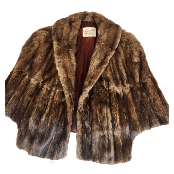 Lewiston Fur Shop, Lewistin Idaho Jackets & Blazers - Vintage Genuine Mink Fur Stole Cape By Lewiston Fur Shop Lewiston Idaho